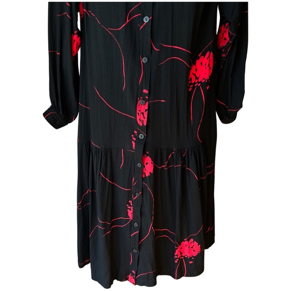 Chez California by Tandy vintage 80s floral shirt dress with drop waist - Picture 8 of 14